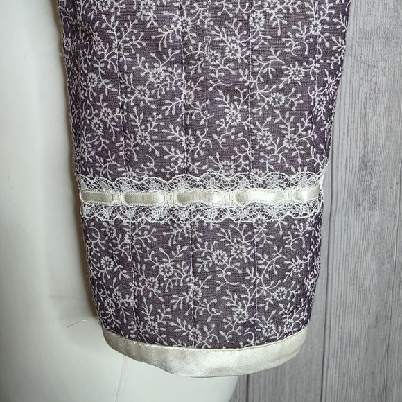 VTG Gunne Sax Quilted Cropped Jacket Lace Collar Cottagecore Victorian, Sz 9 - Picture 5 of 7